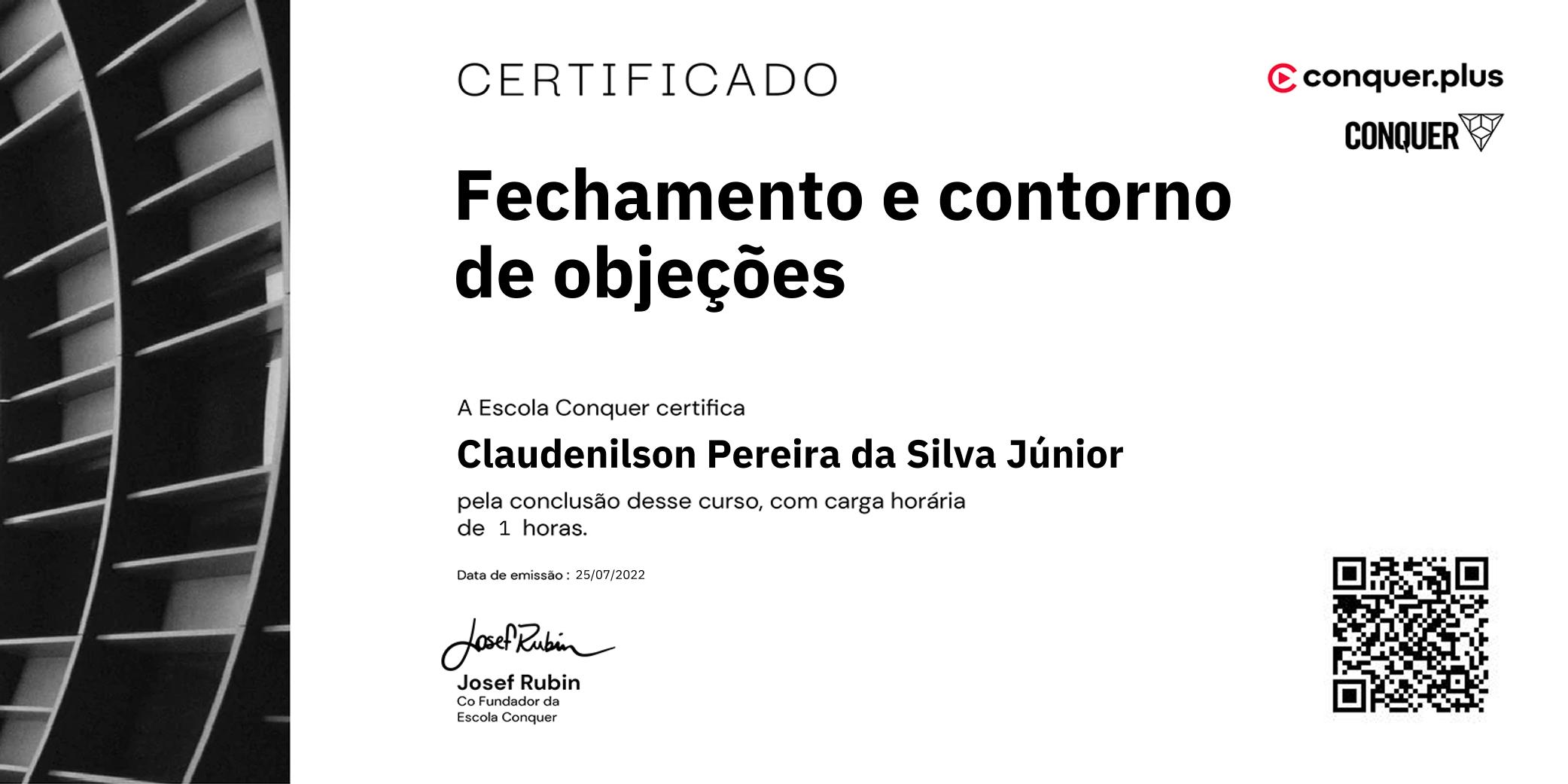 Certificado de Fechamento e contorno de objeções